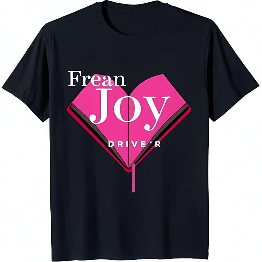 Bold T-Shirt With 'Frean Joy DRIVER' Text & Heart Shaped Book Graphic