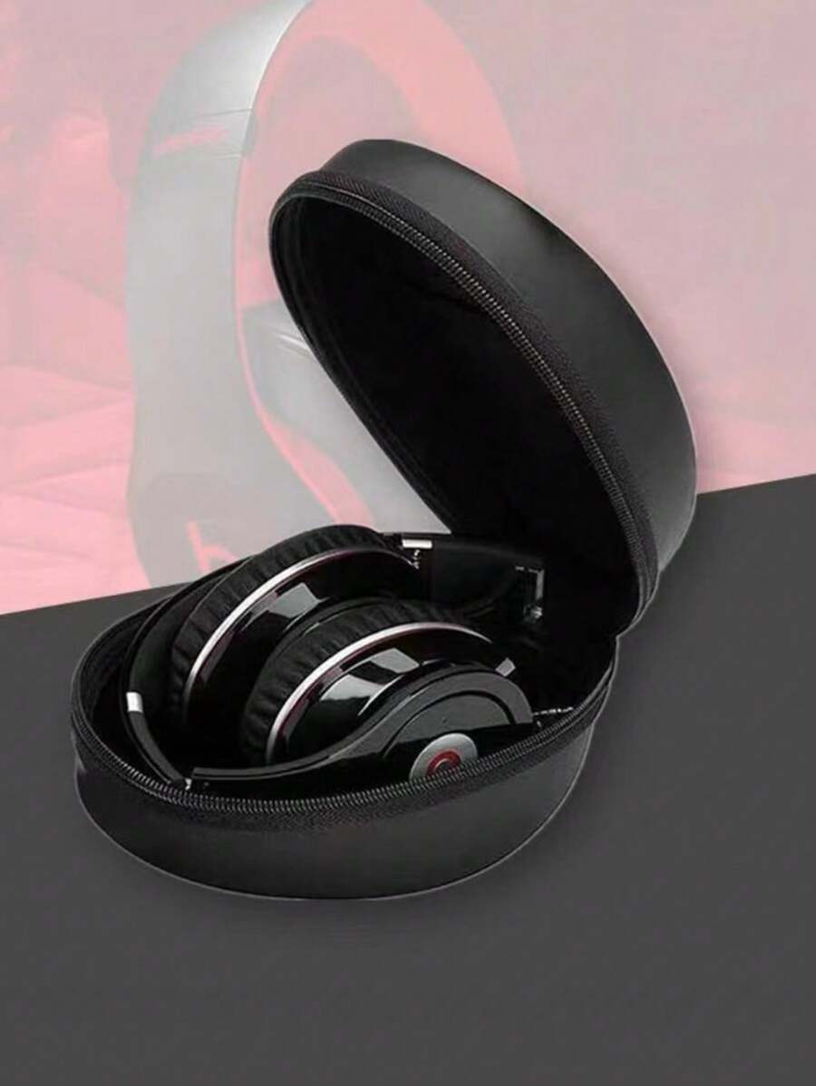 1pc Oval Shaped Headphone Case, Suitable For Recording Studio Style Headphones, Earphone Carrying Pouch