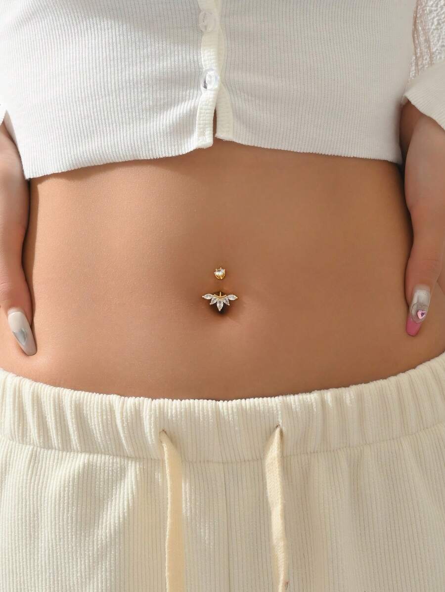 BR96 1Pc Syntetyczny Cyrkon Wisiorek Kobiecy Kolczyk Do Pępka Piercing Biżuteria Plażowy Kolczyk Do Pępka