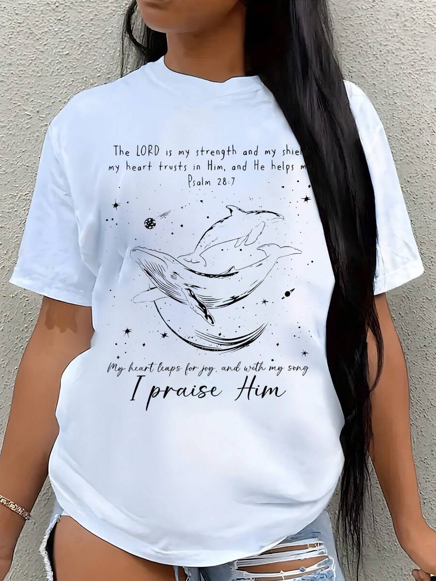180g Pure Cotton Short Sleeved Single-Sided Printed T-Shirt, Made Of 100% Pure Cotton T-Shirt, Printed With The "I Praise Him For Christianity" Pattern. Retro Hip-Hop Style, Street Y2K Printed Short Sleeved Top, Sports T-Shirt. Suitable Gift Choices For Spring Valentine's Day, Summer St. Patrick's Day, Party Gifts, And Must-Have Gifts For The Start Of School Season. Neutral Casual Round Neck T-Shirt.