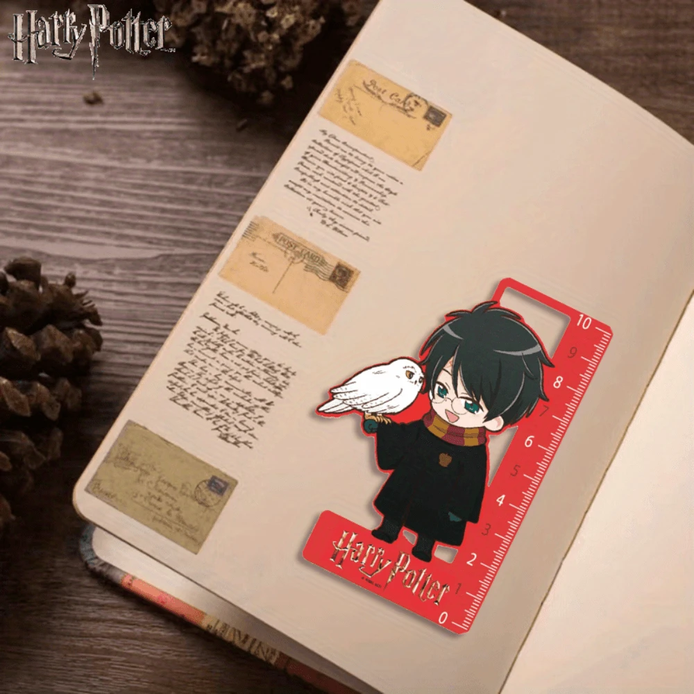 WB 1PC Harry Potter Semn de carte riglă cu licență oficială Personaj de desene animate Harry Malfoy Snape Ron Hogwarts pentru lectură Markere de scriere creative Harry Potter Fan sau colecție de marcaje