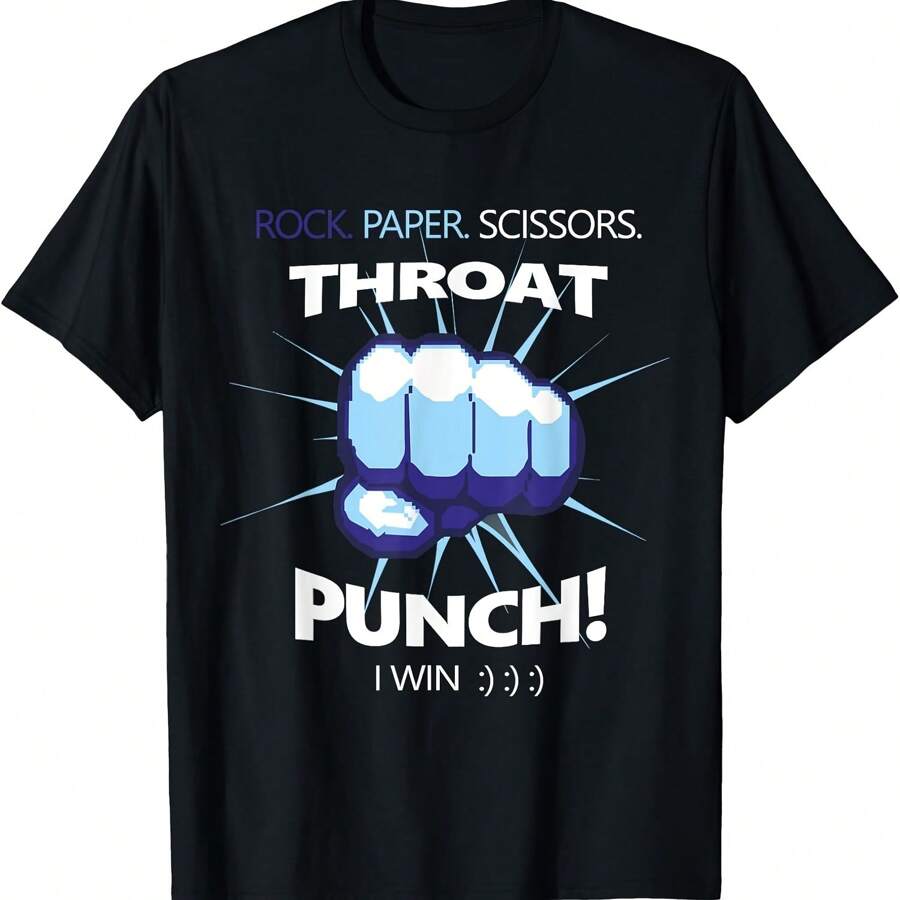 Rock Paper Scissors Throat Punch - I Win Cool Funny T-Shirt