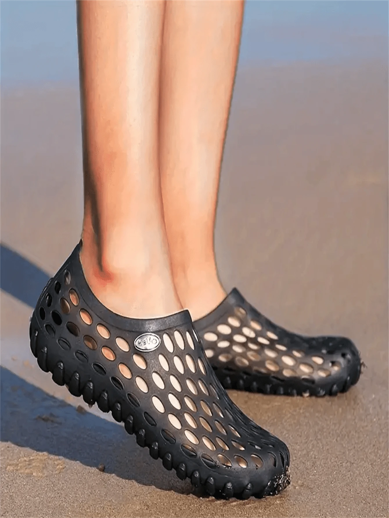 Couples' Hollow Slip-On Jelly Beach Sandals,Casual Outdoor Water Shoes For Men