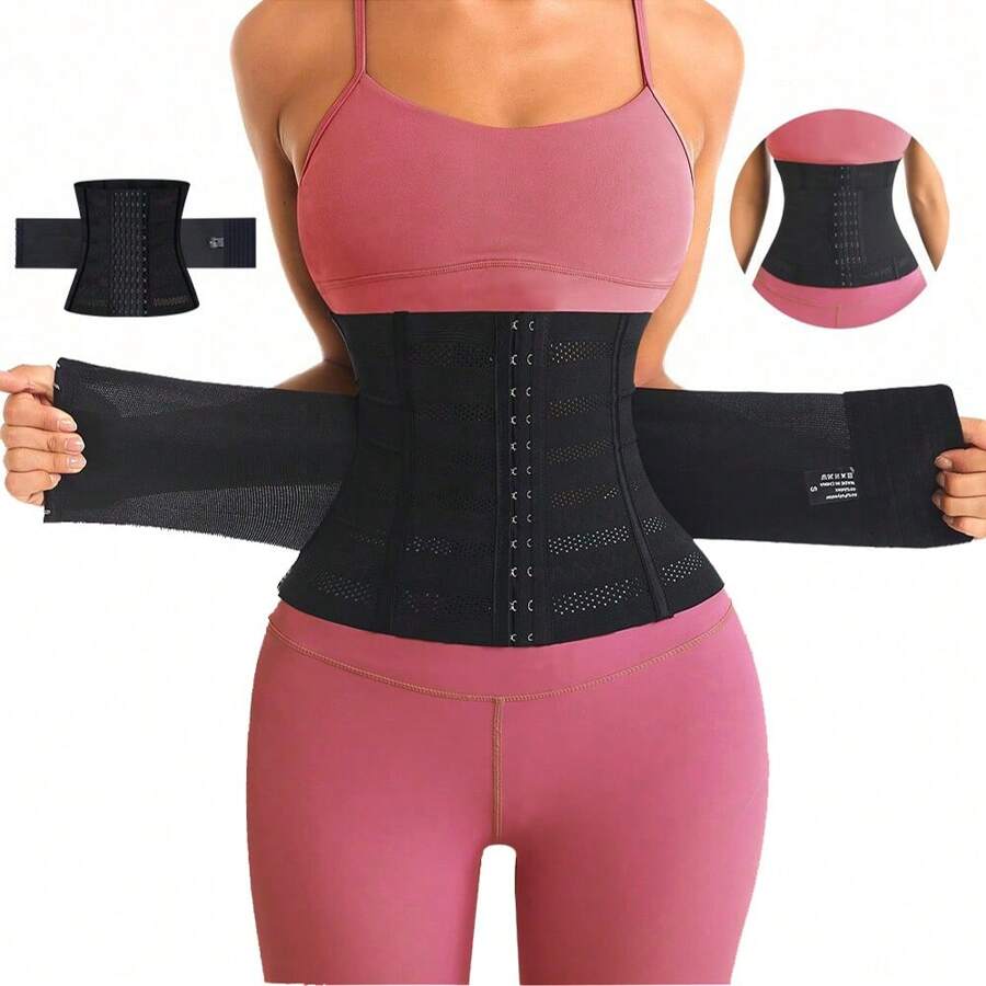 Double Belt Waist Cincher Trainer Slimming Body Shaper Corset Adjustable Shapewear Flat Belly