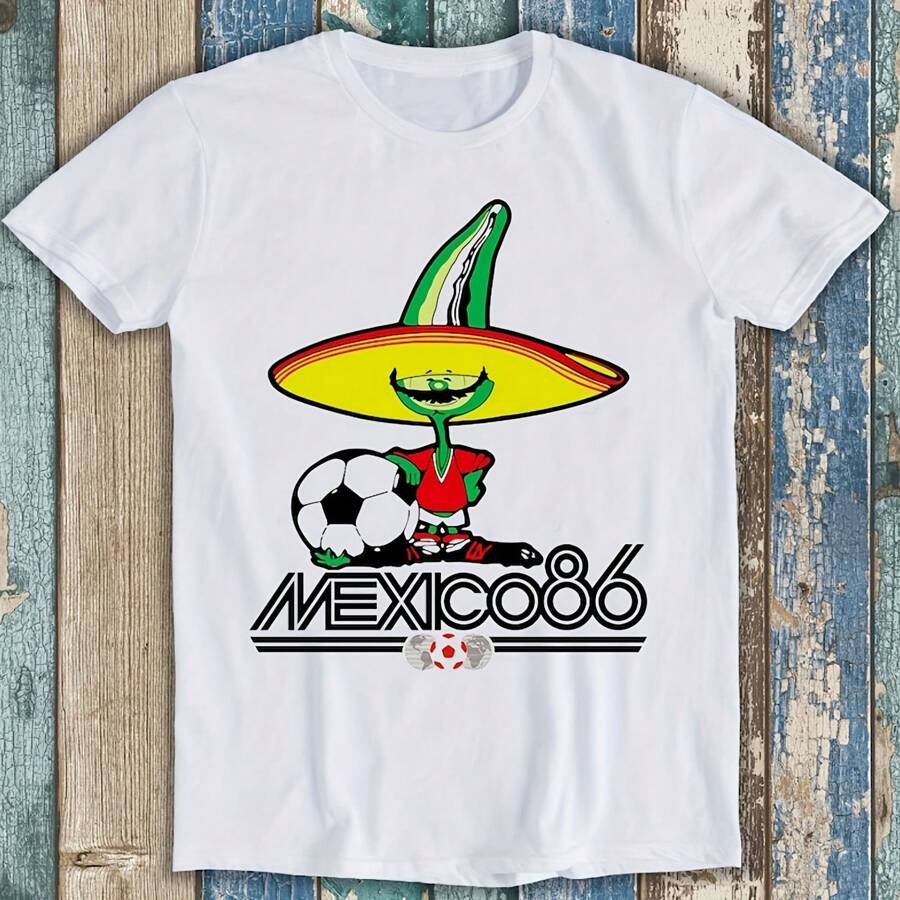 Mexico 86 World Cup Soccer 80s 90s Football Top Argentina Best Seller Funny Meme Top Unisex Gift Tee T Shirt