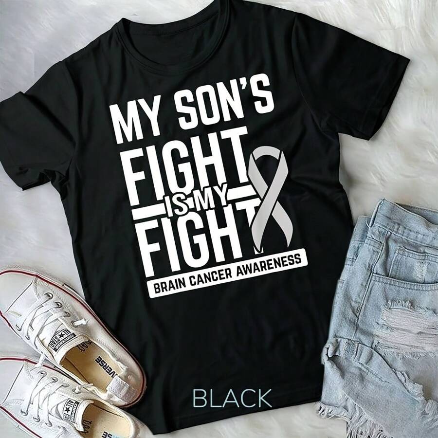 My Son's Fight My Fight Brain Cancer Awareness Brain Tumor Unisex T-Shirt