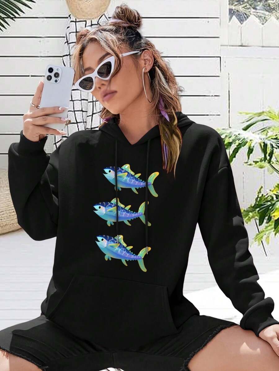 Atlantic Bluefin Tuna Big Size Women Hoodie Women's Hoodies Save Our Tuna Marine Life Scuba Diving Wildlife