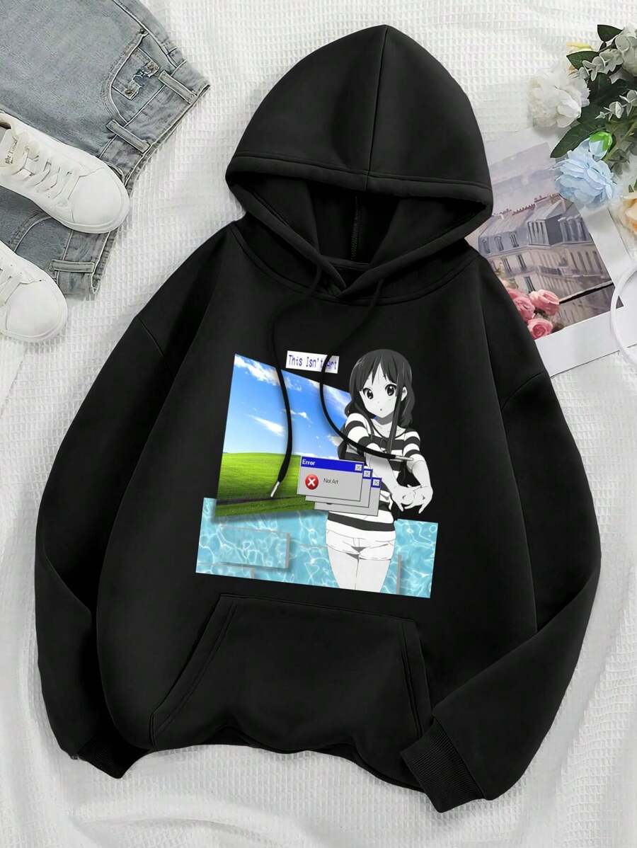 This Isn't Art Anime Vaporwave Aesthetic Big Size Women Hoodie Hoodies For Women (Aesthetic K-On! Manga)
