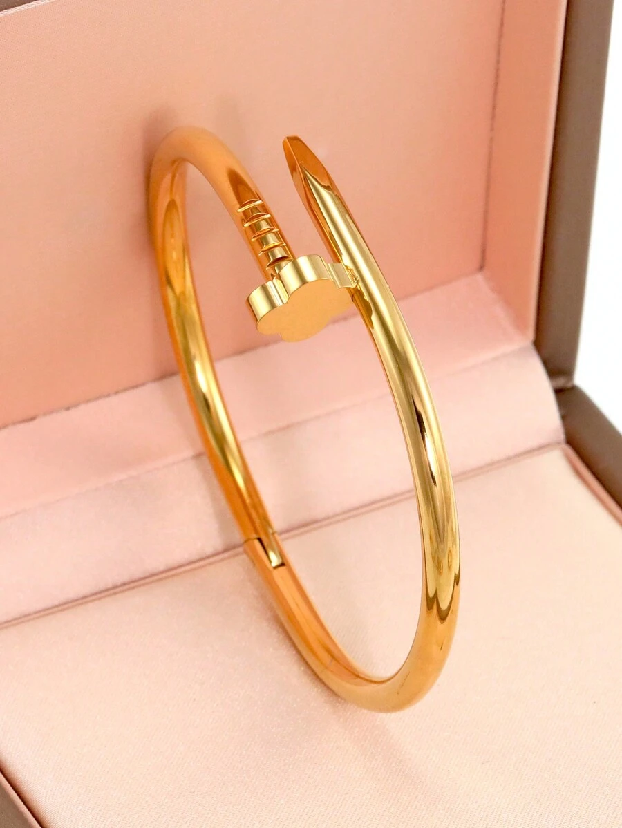 1pc Pulseira de trevo de quatro folhas de aço inoxidável de luxo, joias de ouro personalizadas da moda para mulheres