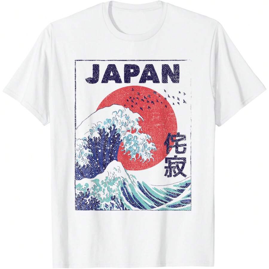 Souvenir Japan Ocean The Big Wave Japanese Art Graphic T-Shirt