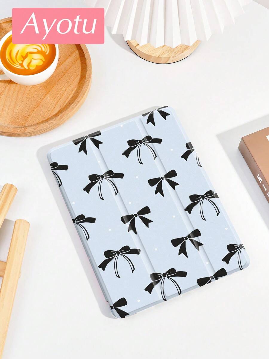 Ayotu Bow-Knot Bow Case Compatible With Samsung Galaxy Tab/IPad,IPad 9th/8th/7th Generation 10.2 Inch ,New IPad 10th Generation Cover,With Auto Wake/Sleep,Four Corners Anti-Fall