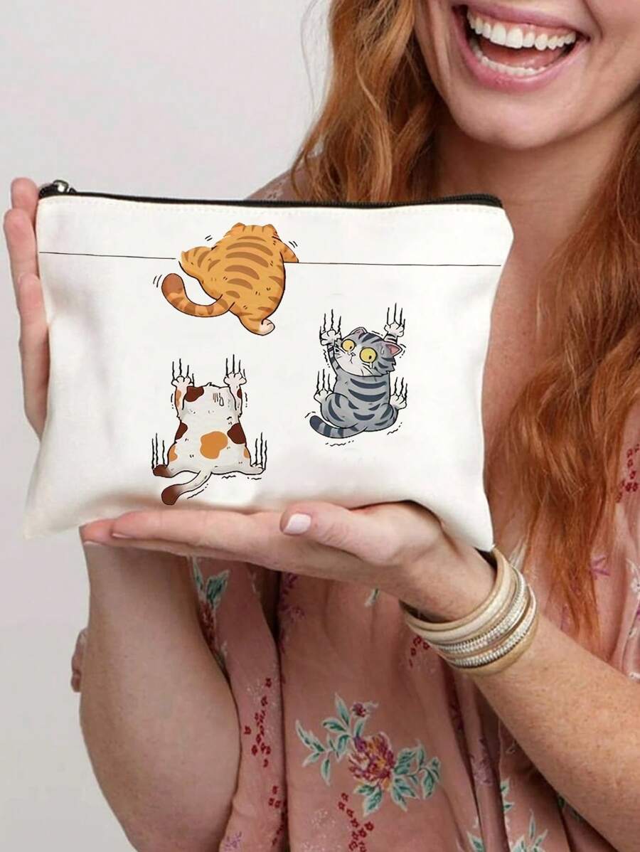 Cute Cats Pattern Cosmetic Bag Makeup Bag,Carry-All Pouch Zipper Bag Storage Bag Cosmetic Bag Canvas Bag Pencil Bag, Coin Bag Makeup Organizer Makeup Storage Bag Mini Pouch Travel Small Makeup Case Accessories Make Up Holder Brush Bag Make Up Container Cosmetic Bag Travel Essentials Ladies Accessories Travelling Stuff Makeup Bag School Supplies Make Up Bag Holiday Essentials Makeup Bags Makeup Pouch Holiday Winter