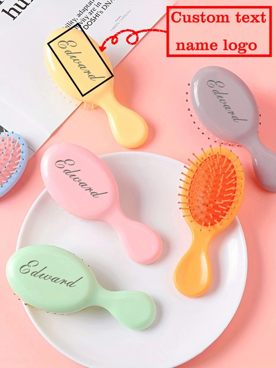Brosse de massage portative mini à coussin d'air avec logo texte personnalisé pour enfants