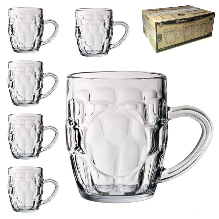 Jogo de Caneca de Vidro para Chopp com 6 pçs 520ml