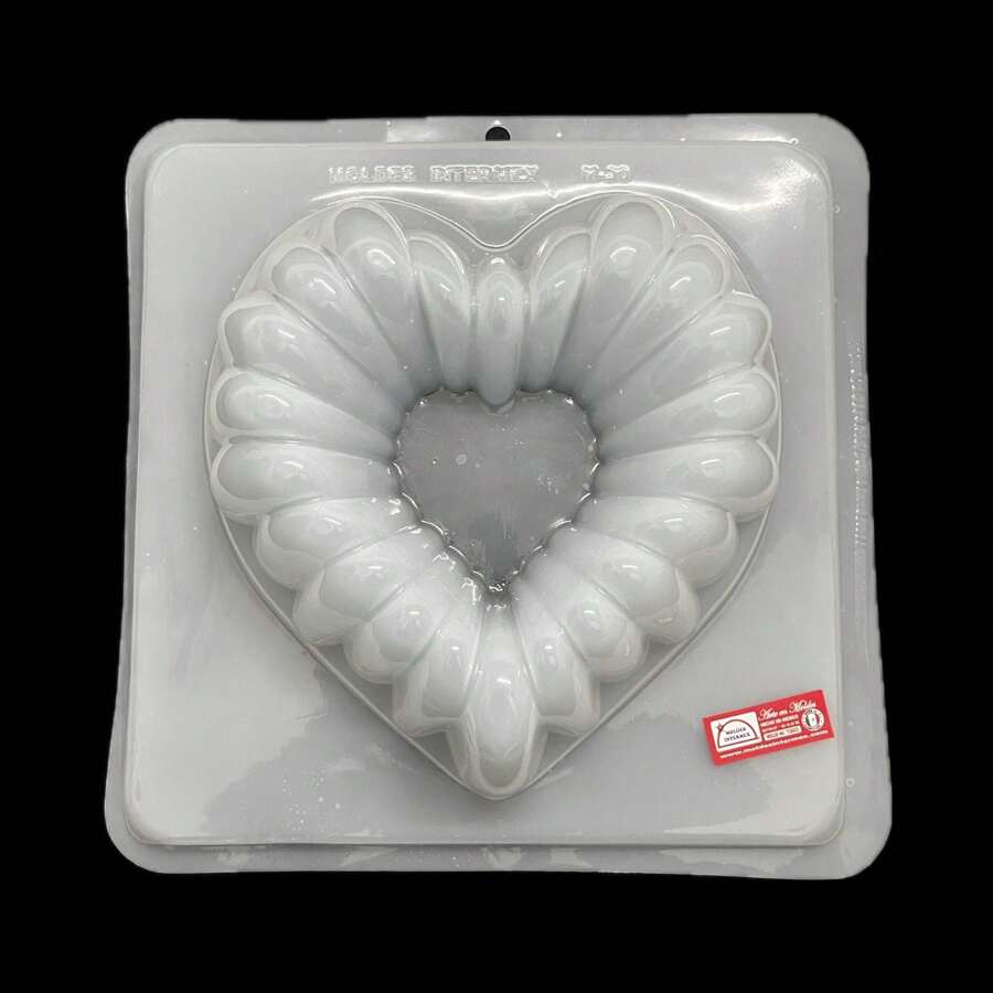 Molde de corazón con gajos de 1 cavidades. M-20 Molde ideal para hacer y trabajar, gelatina, gomitas, jabón, vela, resina, yeso, cemento, barro, entre mucho más