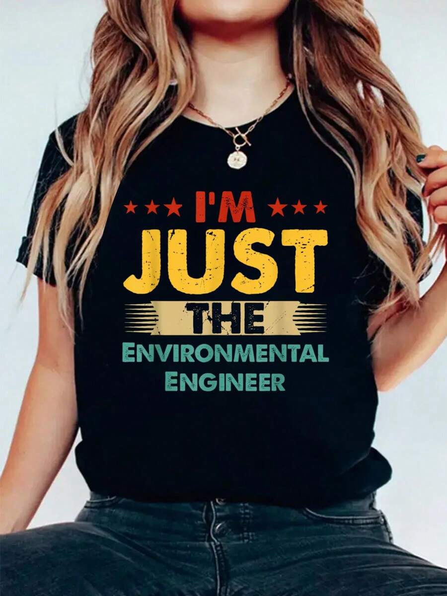 Retro Profession I'm Just The Casual Printed 100% Cotton Women T Shirt, Summer Tshirts Short Sleeve Graphic Tee Women Tops