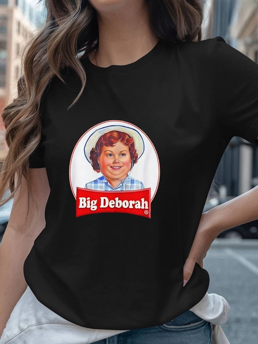 Happy Valentine'S Day Women's Funny Lady Portrait Logo Pattern Pastoral Style T-Shirt, Women's 220g Round Neck Casual Heavy Pure Cotton T-Shirt (1 PC)