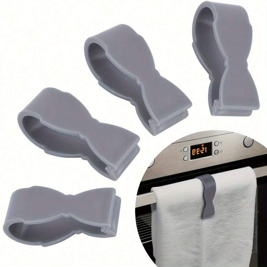 (6 paquetes) - Ganchos de plástico de uso múltiple, estilo casual y antideslizantes para la cocina, el baño, el asa del horno, el lavavajillas, la estufa - Soportes seguros para toallas que evitan que se caigan