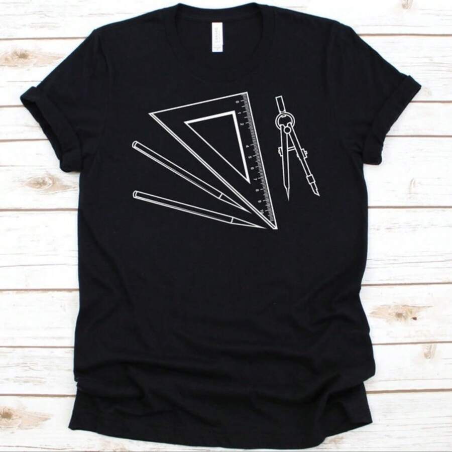 Architecture Tools Shirt, Architecture Shirt For Men And Women, Gift For Architects, Architectural Designer, Compass, Set Square Graphi