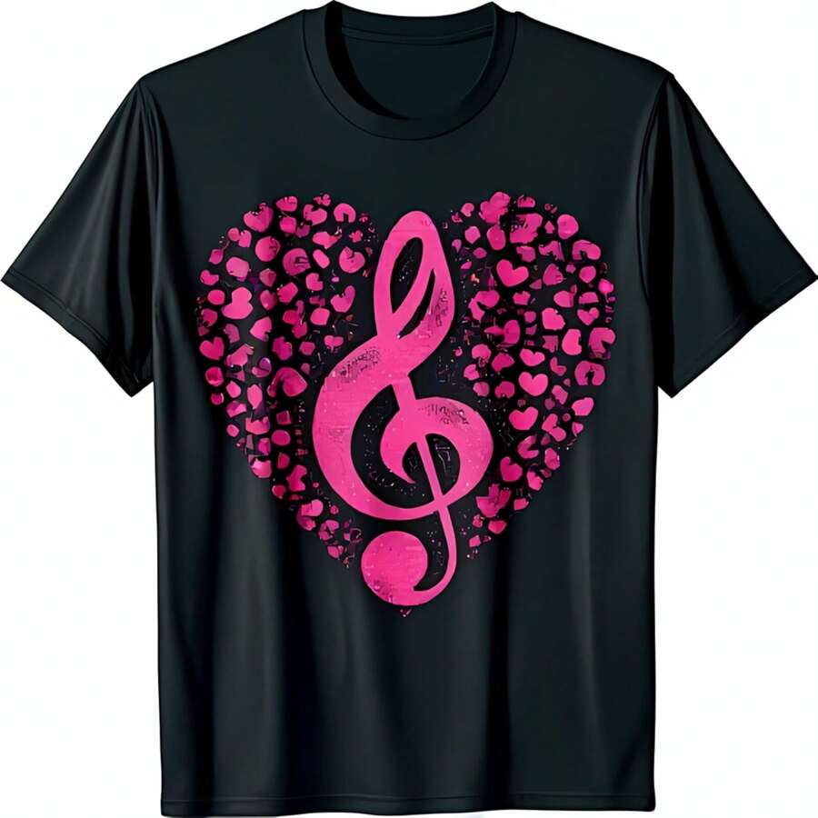 Stylish T-Shirt With Eye Catching Music Inspired Chest Graphic