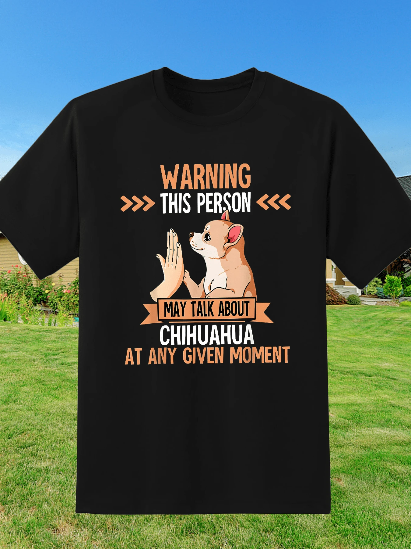 ChihuahuaT-Shirt Soft Cotton Crew Neck Short Sleeve T-Shirt Fun Novel Design Shirt