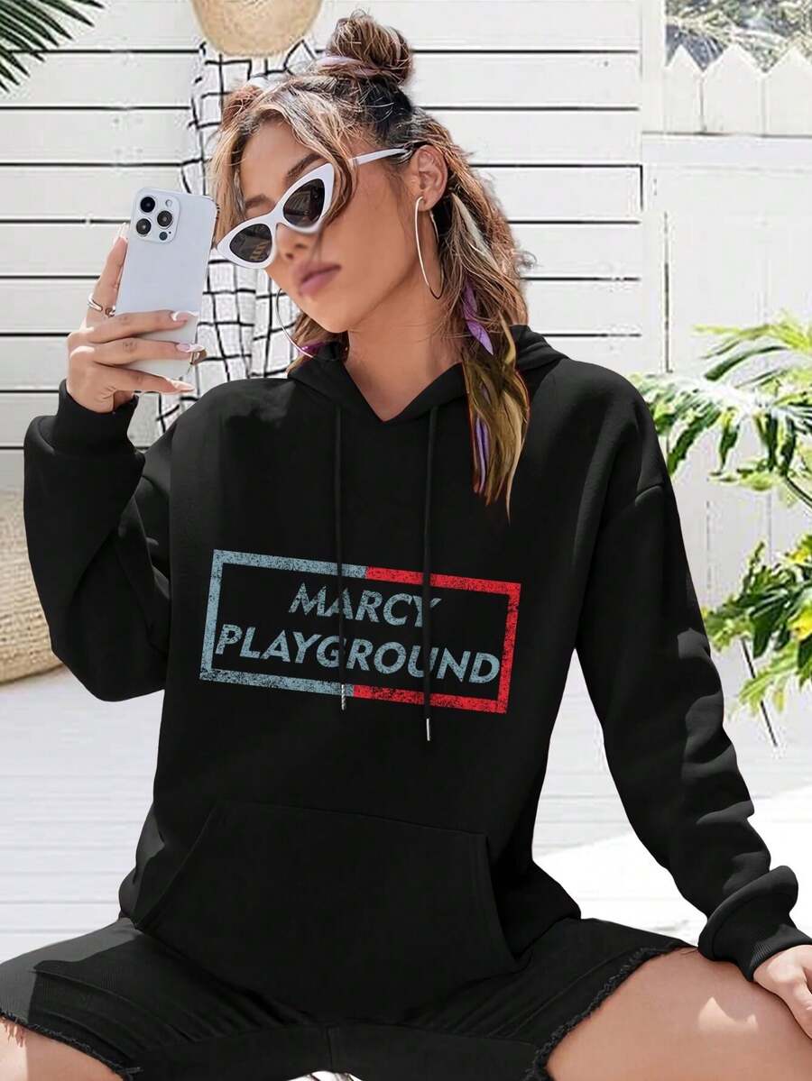 Marcy Playground Distressed Grunge Rock Big Size Women Hoodie For Women (Metal Music Distressed Hoodie Style)