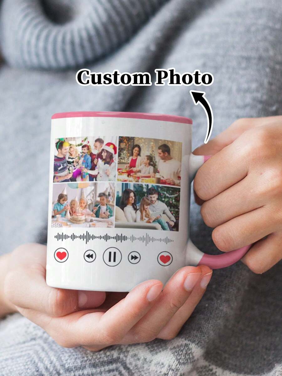 1 pieza Taza personalizada de 330 ml que puede ser personalizada con múltiples fotos. Pueden ser entregadas como regalo a ambas parejas y son adecuadas para ocasiones como uso diario, cumpleaños y aniversarios, ayudando a registrar recuerdos maravillosos