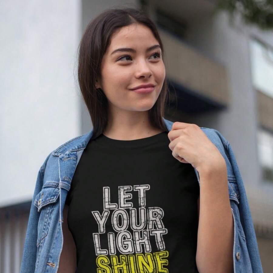 Let Your Light Shine T-Shirt, Unisex Heavy Cotton Tee, Bible Quote Shirt, Mental Health Tshirt, Positive Typography T Shirt, Uplifting Gift