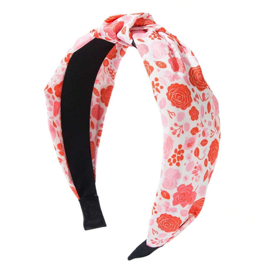 Women Valentine's Day Headbands Wide Knotted Elastic Hair Bands Stretch Hair Hoops For Hair Styling Tool Accessories