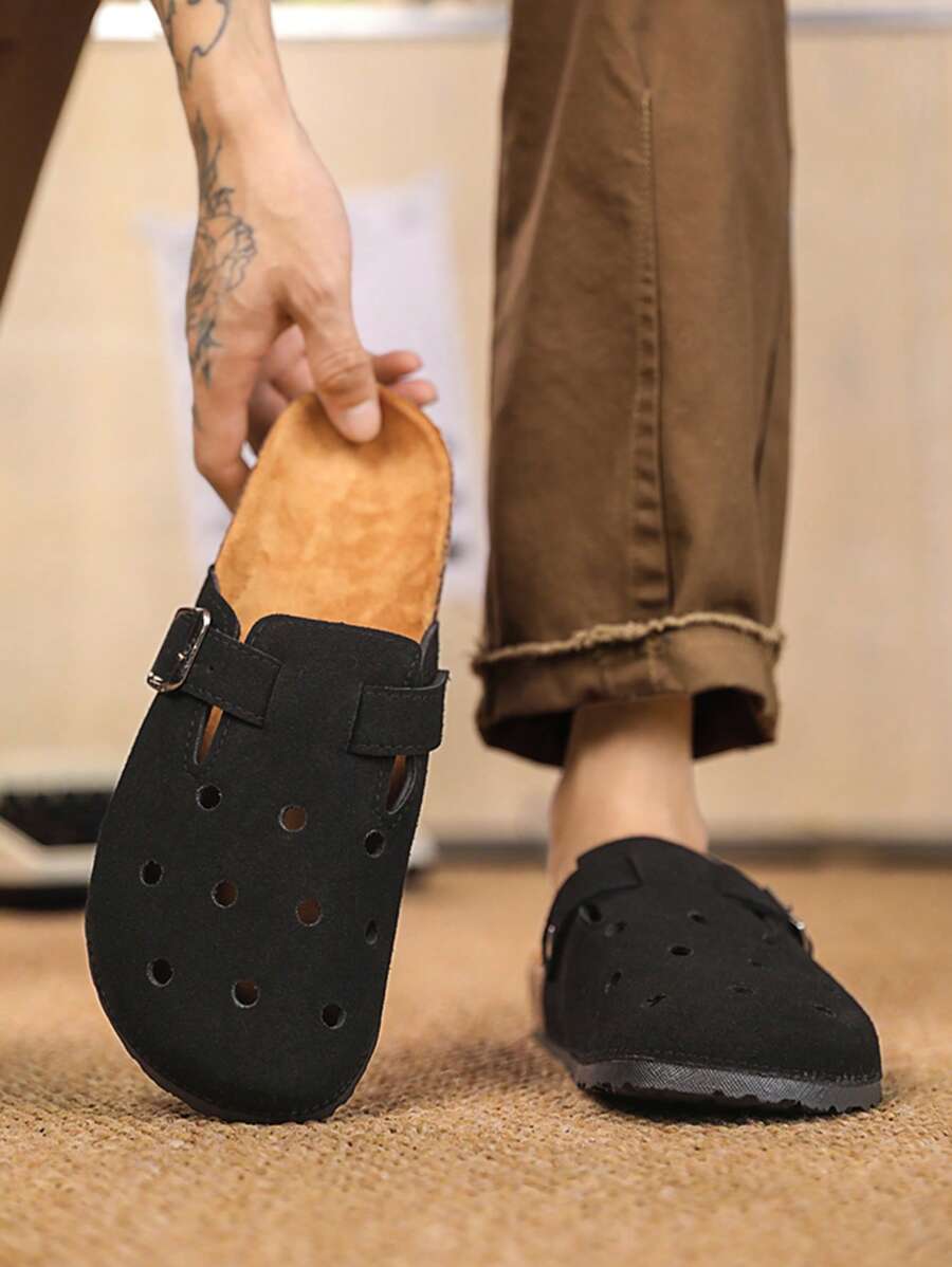 Men's Vintage Fashion Plus Size Slip On Sandals Closed Toe Breathable Beach Slippers