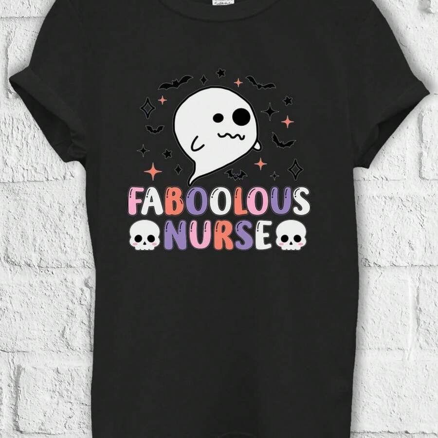 Halloween Faboolous Nurse T Shirt Hoodie Sweatshirt Baseball Pullover Shopper Bag Make Up Bag Women Unisex Baggy Boyfriend Shirt H39