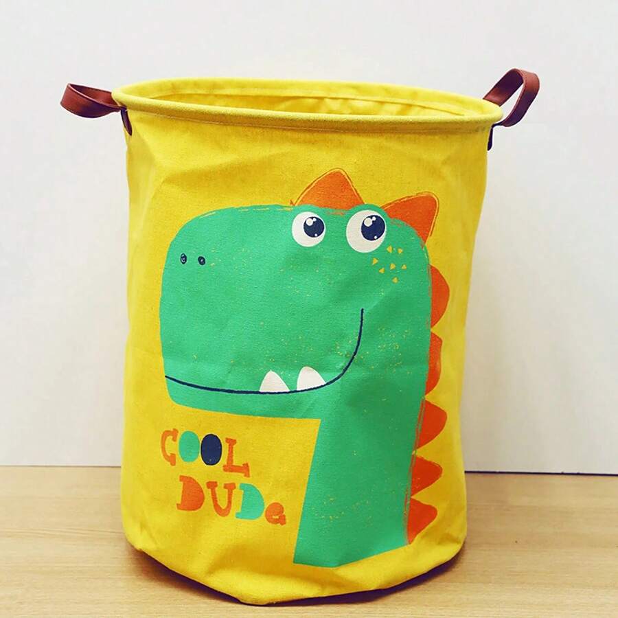 1PC Foldable Clothes Quilt Blanket Storage Bucket Cartoon Cute Canvas Storage Laundry Basket With Portable