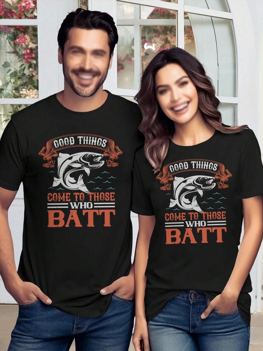 Valentine's Day Fishing T-Shirt Good Things Come To Those Who Bait - Bestselling Hobby Shirt For Women (Camping Fish Fisherman)