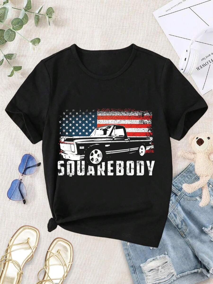 Valentine's Day Chevy C10 K5 Square Body (73-87) Classic American Pickup Truck T-Shirt For Women - Squarebody Classics Full Body Nation
