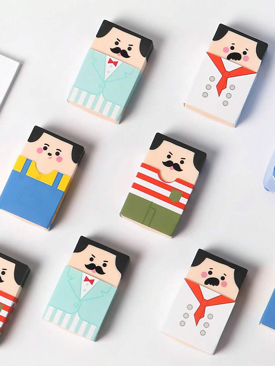 4pcs Cartoon Figure Graphic Eraser, Cartoon Cute Pencil Eraser For School Student Back To School