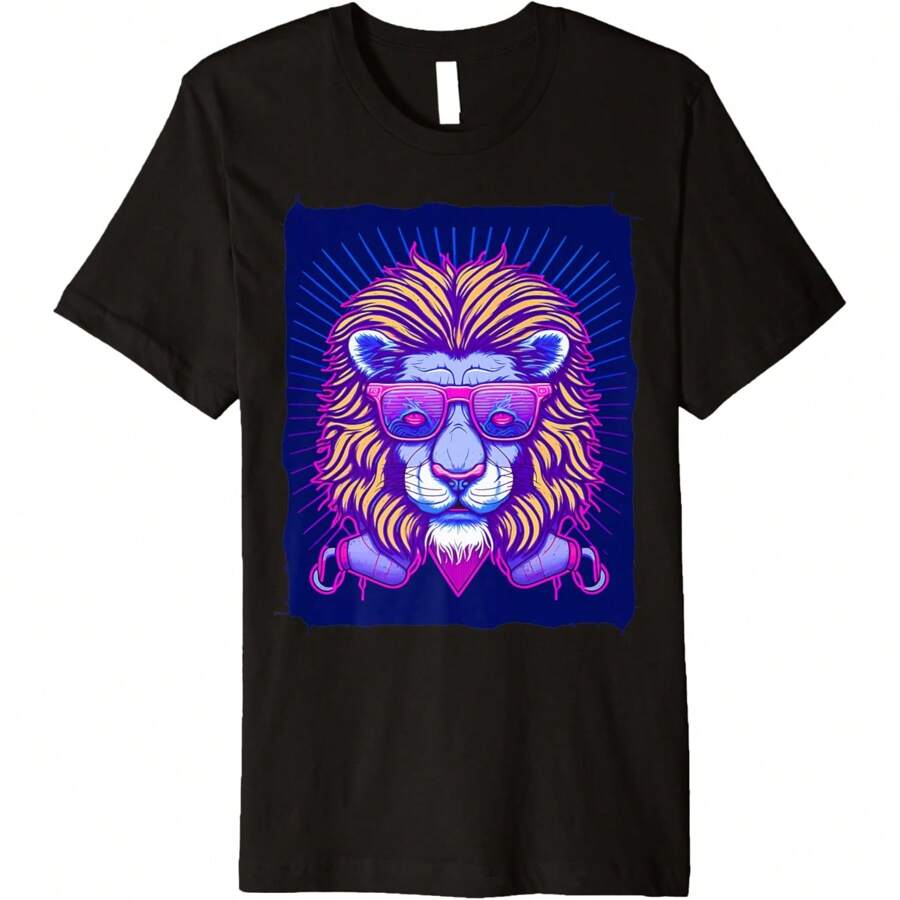 Lion With Sunglasses Premium T-Shirt