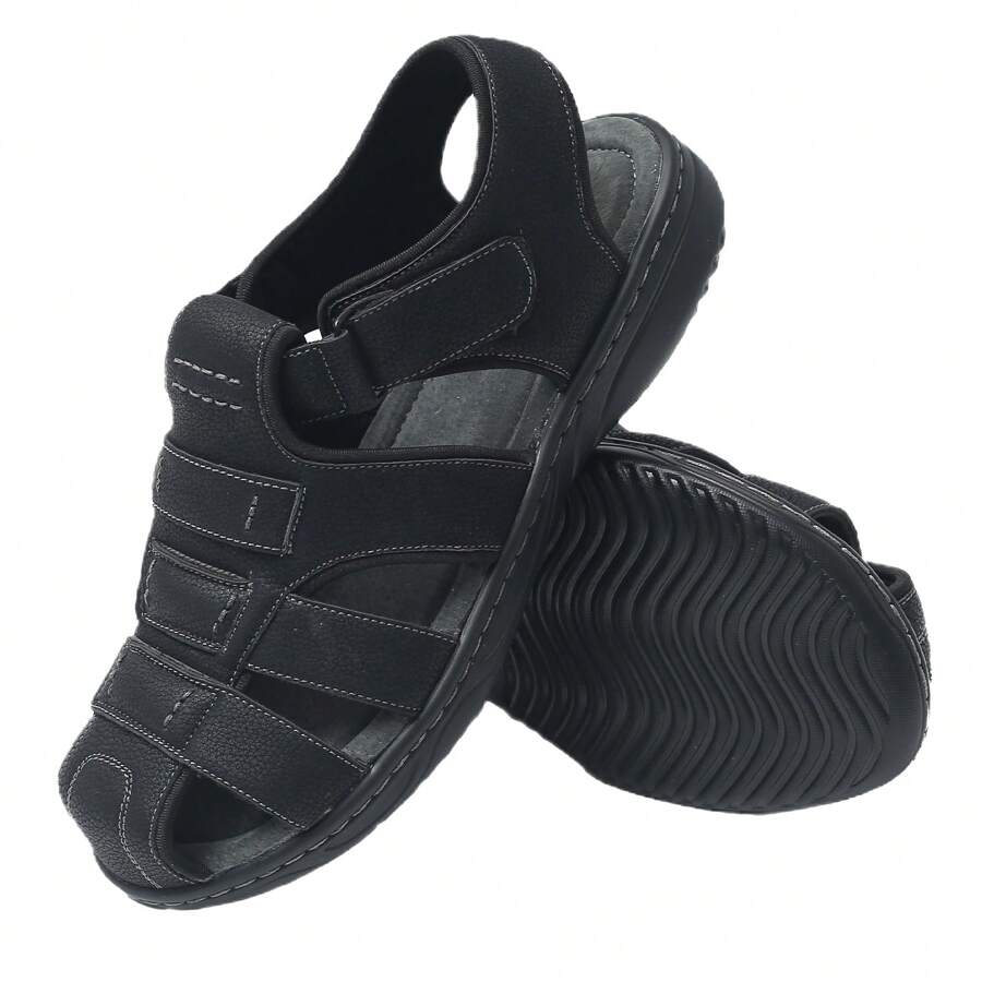 JOMIX Sandalias de verano para hombre, sandalias Baotou, cubrepiés, zapatos con agujeros, zapatos de agua de suela blanda, antideslizantes, resistentes al desgaste, informales, retro