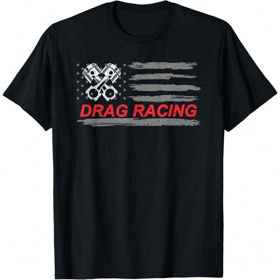 Flag Drag Racing Car Lover Gift Unisex T-Shirt