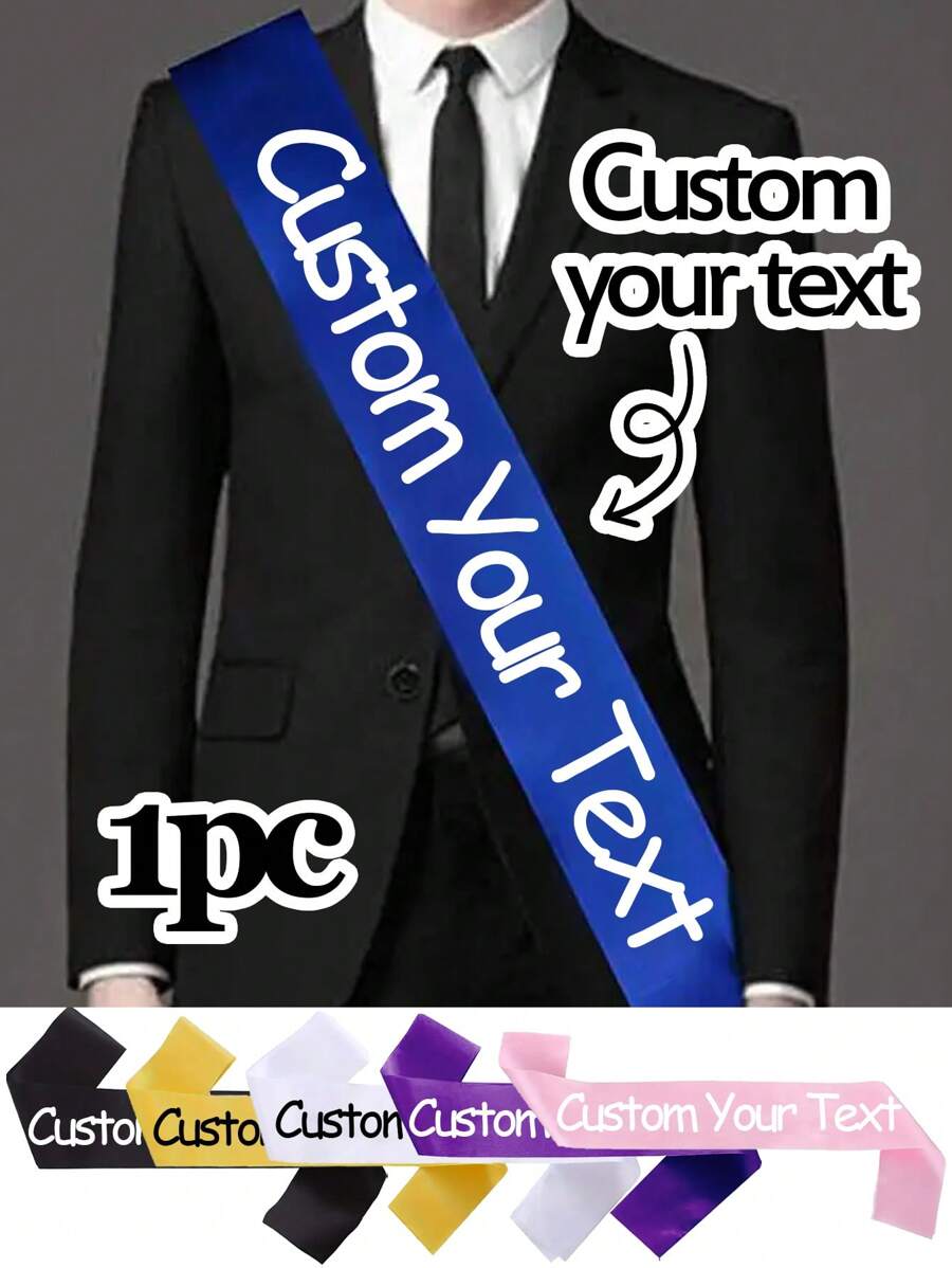 1/2/5/10/20/40 pezzi Nastro di raso personalizzato con testo, fascia con citazione personalizzata, fascia di compleanno personalizzabile, fascia per addio al nubilato/celibato personalizzabile, lunghezza: 160cm/63in, larghezza: 9,5cm/3,74in, 6 stili: nastro rosa/nero/bianco/blu/oro/viola, fascia "Bride To Be", adatta per lui/lei, multifunzionale, decorativa, riutilizzabile, traspirante, adorabile, di alta qualità, carina, colorata, moderna, morbida, personalizzata, unica, regalo ideale per lui/lei