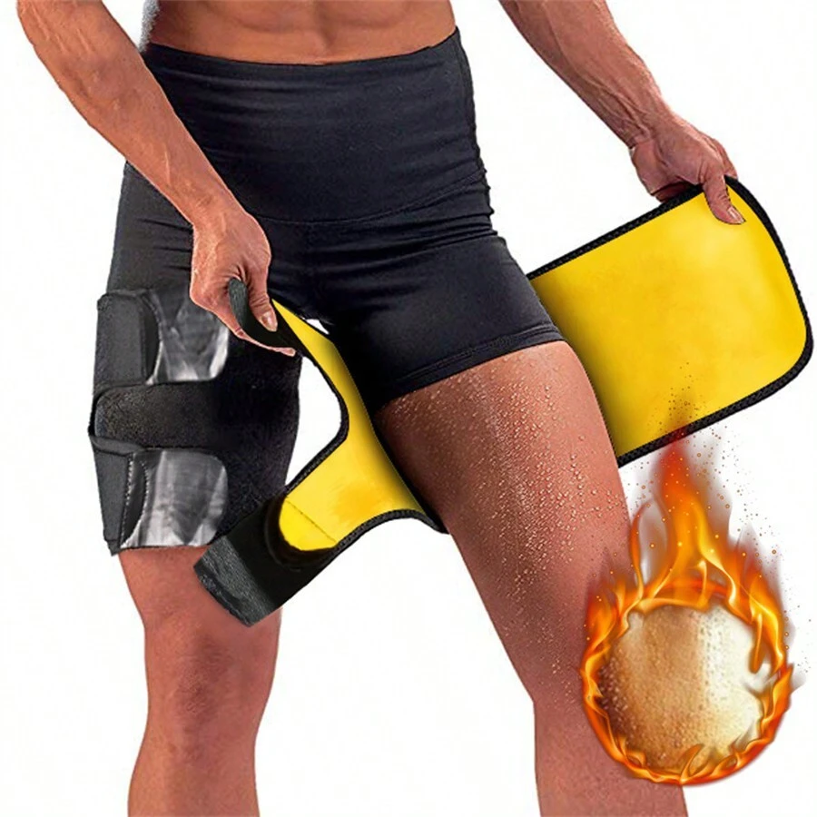 Pair Of Thigh Trimmer Trainer Belt Outdoor Running Gym Exercise Legging Shapers Women/Men Hot Neoprene Thigh Sauna Sweat Wraps Adjustable Thigh Support For Weight Loss Gym Accessories
