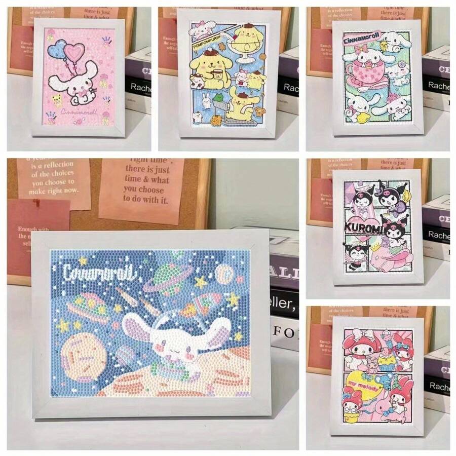 Sanrio Diamond Painting Kuromi, Peace And Happiness Cartoon Puzzle, Handmade DIY Gift, Gift Frame