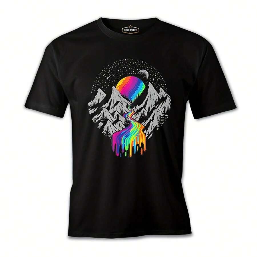 Moon Meets The River Black Men T-Shirt, Women T-Shirt, Kids T-Shirt, Unisex Top Tank