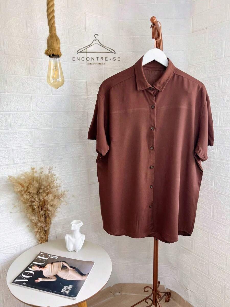 Basic Casual Plain Casual Unisex Blouse Shirt Fashion Blogger Summer Oversized Shirt Women's Beach Cover-Up