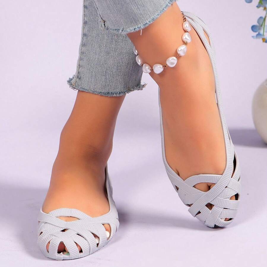 Sandales plates pour femmes, aérées, à fond souple, style décontracté. Sandales d'été pour femmes.