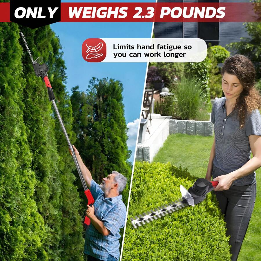 RELOIVE 4-In-1 Telescoping Pole Hedge Trimmer/Grass Shear/Shrub Trimmer/Grass Trimmer With 2.0 Ah Battery,12V (Red)