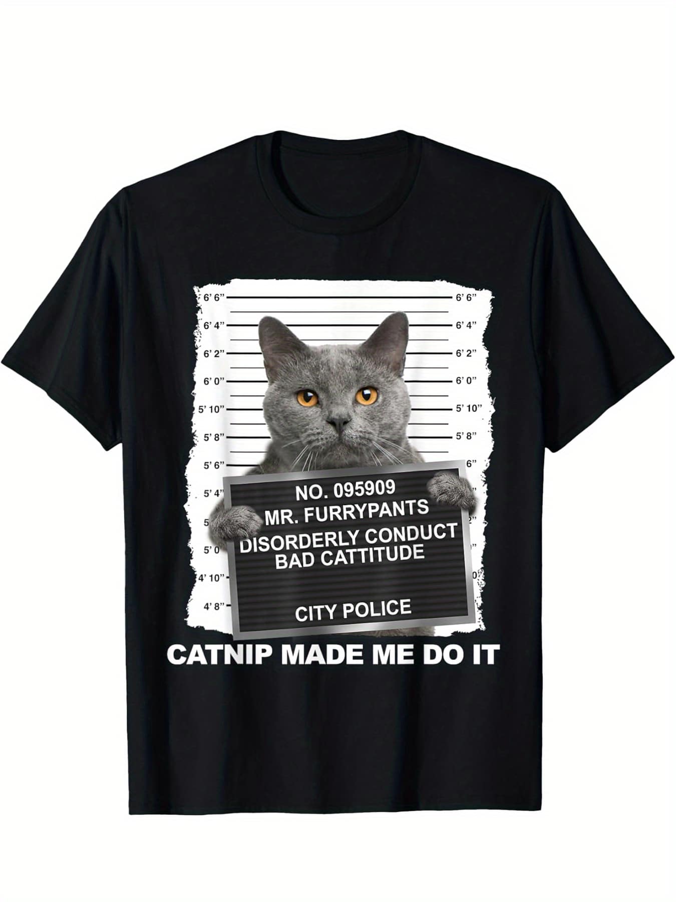 Catnip Made Me Do It Funny Cat Tee T-Shirt Cotton Fun Design DIYWomen's Soft Breathable Comfortable Casual Sports Valentine's Day And Mother's Day Gifts