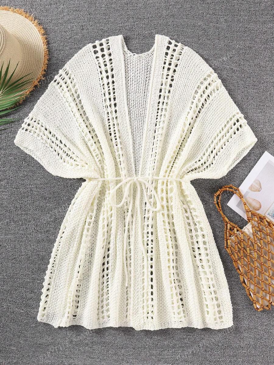 Cardigan lung, casual, cu mânecă scurtă, cu dimensiuni mari, pentru femei