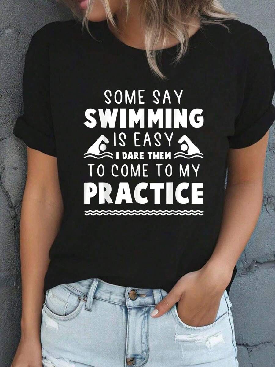 Some Say Swimming Is Easy - Swim Team,Quality Polyester T-Shirt