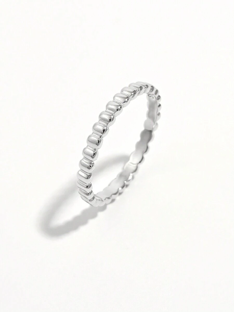 Vaerine 1pc Elegant Fashionable Refined Minimalist 925 Sterling Silver Geometric Design Ring, Gift For Women For Date, Party, Event
