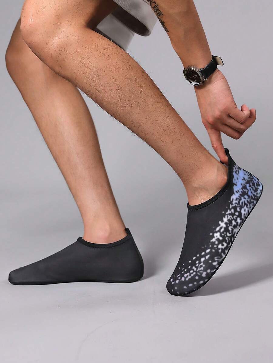 Men's Black Wading Shoes, Lightweight Breathable Water Sports Shoes, Non-Slip Surfing Beach Fishing Shoes For Jogging